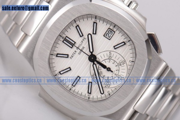 Patek Philippe Nautilus Chrono Watch Steel 5980-1A-019 White Dial 1:1 Replica (BP)